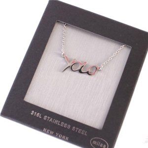 STAINLESS STEEL YOLO PENDANT NECKLACE